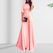 Tea Rose Half Sleeve Long Dress